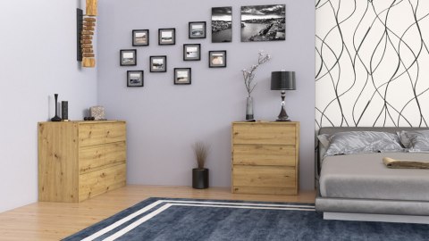 DUŻA NOWOCZESNA KOMODA KARO 6 SZUFLAD 120 CM DĄB ARTISAN DUŻA NOWOCZESNA KOMODA KARO 6 SZUFLAD 120 CM DĄB ARTISAN