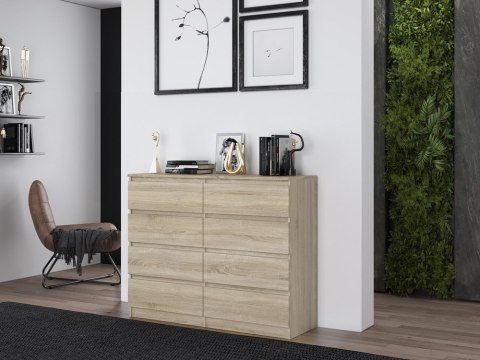 NOWOCZESNA DUŻA KOMODA SZAFKA MALWA 8 SZUFLAD 120 CM DĄB SONOMA NOWOCZESNA DUŻA KOMODA SZAFKA MALWA 8 SZUFLAD 120 CM DĄB SONOMA