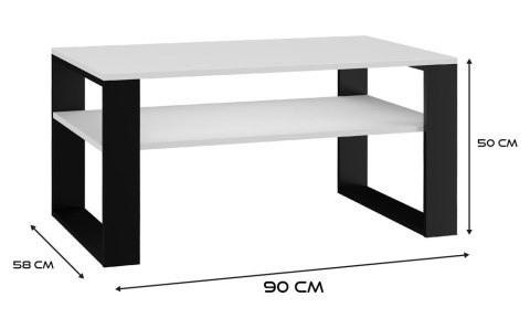 STOLIK KAWOWY ŁAWA MODERN 1P BIAŁY MAT / CZARNY MAT STOLIK KAWOWY ŁAWA MODERN 1P BIAŁY MAT / CZARNY MAT