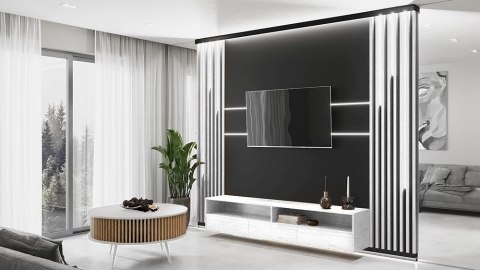 OKRĄGŁY STOLIK KAWOWY RONDA LAMELE BIAŁY MAT/DĄB ARTISAN SALON BIURO HOTEL OKRĄGŁY STOLIK KAWOWY RONDA LAMELE BIAŁY MAT/DĄB ARTISAN SALON BIURO HOTEL