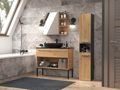 SZAFKA ŁAZIENKOWA REGAŁ SŁUPEK NEL I ANTRACYT / DĄB ARTISAN SZAFKA ŁAZIENKOWA REGAŁ SŁUPEK NEL I ANTRACYT / DĄB ARTISAN