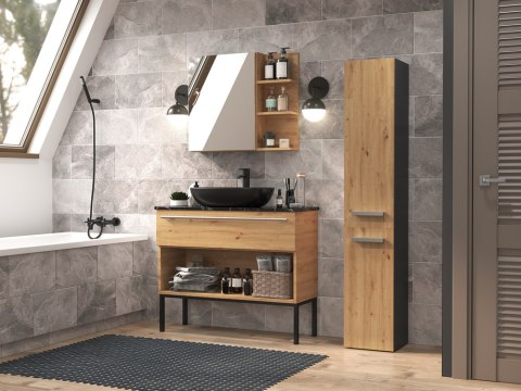 SZAFKA ŁAZIENKOWA REGAŁ SŁUPEK NEL II ANTRACYT / DĄB ARTISAN SZAFKA ŁAZIENKOWA REGAŁ SŁUPEK NEL II ANTRACYT / DĄB ARTISAN
