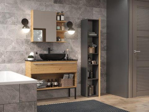 SZAFKA ŁAZIENKOWA REGAŁ SŁUPEK NEL II ANTRACYT / DĄB ARTISAN SZAFKA ŁAZIENKOWA REGAŁ SŁUPEK NEL II ANTRACYT / DĄB ARTISAN