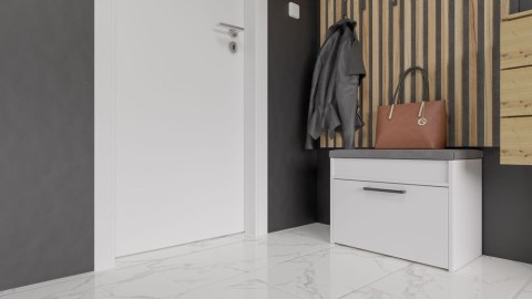 SZAFKA NA BUTY OPAL MINI SIEDZISKO SCHOWEK BIAŁY MAT SZAFKA NA BUTY OPAL MINI SIEDZISKO SCHOWEK BIAŁY MAT