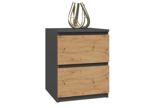 SZAFKA STOLIK NOCNY 2 SZUFLADY W2 ANTRACYT / DĄB ARTISAN SZAFKA STOLIK NOCNY 2 SZUFLADY W2 ANTRACYT / DĄB ARTISAN