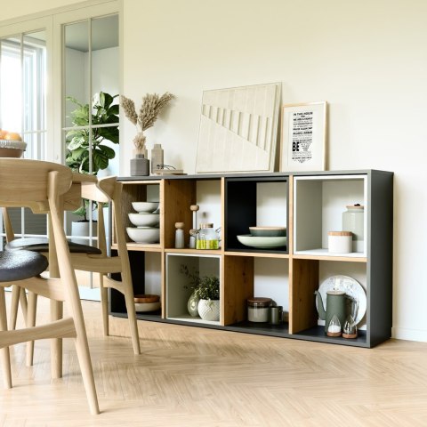 REGAŁ KOMOROWY MALAX 2X4 ANTRACYT / DĄB ARTISAN REGAŁ KOMOROWY MALAX 2X4 ANTRACYT / DĄB ARTISAN
