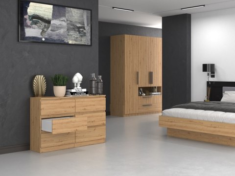 NOWOCZESNA KOMODA MALWA M6 120CM DĄB ARTISAN NOWOCZESNA KOMODA MALWA M6 120CM DĄB ARTISAN