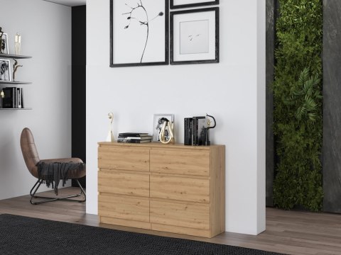 NOWOCZESNA KOMODA MALWA M6 120CM DĄB ARTISAN NOWOCZESNA KOMODA MALWA M6 120CM DĄB ARTISAN