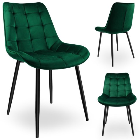 Krzesło welurowe NORMAN Velvet ciemnozielone Krzesło welurowe NORMAN Velvet ciemnozielone