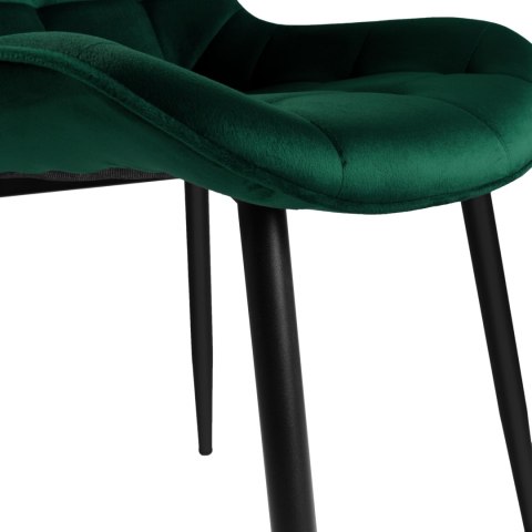 Krzesło welurowe NORMAN Velvet ciemnozielone Krzesło welurowe NORMAN Velvet ciemnozielone