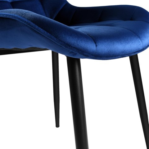 Krzesło welurowe NORMAN Velvet granatowe Krzesło welurowe NORMAN Velvet granatowe