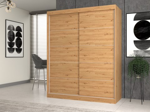 NOWOCZESNA SZAFA UBRANIOWA IGA 160 CM DRZWI PRZESUWNE DĄB ARTISAN NOWOCZESNA SZAFA UBRANIOWA IGA 160 CM DRZWI PRZESUWNE DĄB ARTISAN