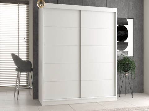 NOWOCZESNA SZAFA Z DRZWIAMI PRZESUWNYMI IGA 160 CM BIAŁY MAT NOWOCZESNA SZAFA Z DRZWIAMI PRZESUWNYMI IGA 160 CM BIAŁY MAT