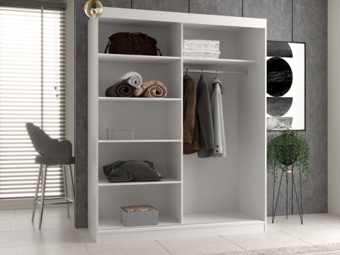 NOWOCZESNA SZAFA Z DRZWIAMI PRZESUWNYMI IGA 160 CM BIAŁY MAT NOWOCZESNA SZAFA Z DRZWIAMI PRZESUWNYMI IGA 160 CM BIAŁY MAT
