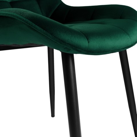 Krzesło welurowe NORMAN Velvet ciemnozielone Krzesło welurowe NORMAN Velvet ciemnozielone