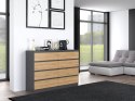 NOWOCZESNA KOMODA 8 SZUFLAD 140 CM ANTRACYT / DĄB ARTISAN NOWOCZESNA KOMODA 8 SZUFLAD 140 CM ANTRACYT / DĄB ARTISAN