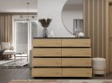 NOWOCZESNA KOMODA 8 SZUFLAD 140 CM ANTRACYT / DĄB ARTISAN NOWOCZESNA KOMODA 8 SZUFLAD 140 CM ANTRACYT / DĄB ARTISAN