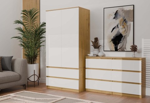 KOMODA MALWA 6 SZUFLAD 120CM DĄB ARTISAN / BIAŁY MAT KOMODA MALWA 6 SZUFLAD 120CM DĄB ARTISAN / BIAŁY MAT