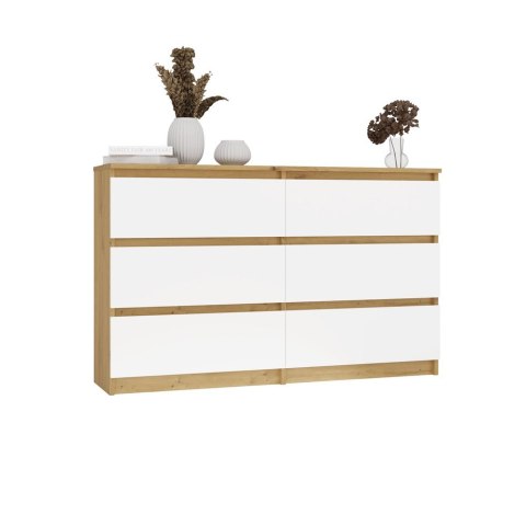 KOMODA MALWA 6 SZUFLAD 120CM DĄB ARTISAN / BIAŁY MAT KOMODA MALWA 6 SZUFLAD 120CM DĄB ARTISAN / BIAŁY MAT
