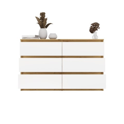 KOMODA MALWA 6 SZUFLAD 120CM DĄB ARTISAN / BIAŁY MAT KOMODA MALWA 6 SZUFLAD 120CM DĄB ARTISAN / BIAŁY MAT