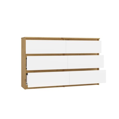 KOMODA MALWA 6 SZUFLAD 120CM DĄB ARTISAN / BIAŁY MAT KOMODA MALWA 6 SZUFLAD 120CM DĄB ARTISAN / BIAŁY MAT