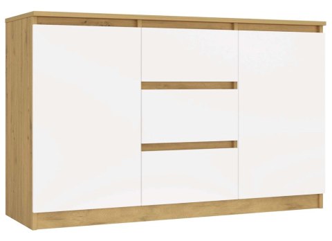 NOWOCZESNA KOMODA MALWA 2 DRZWI 3 SZUFLADY DĄB ARTISAN / BIAŁY MAT NOWOCZESNA KOMODA MALWA 2 DRZWI 3 SZUFLADY DĄB ARTISAN / BIAŁY MAT