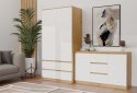 NOWOCZESNA KOMODA MALWA 2 DRZWI 3 SZUFLADY DĄB ARTISAN / BIAŁY MAT NOWOCZESNA KOMODA MALWA 2 DRZWI 3 SZUFLADY DĄB ARTISAN / BIAŁY MAT