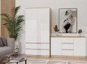 NOWOCZESNA KOMODA MALWA 2 DRZWI 3 SZUFLADY DĄB ARTISAN / BIAŁY MAT NOWOCZESNA KOMODA MALWA 2 DRZWI 3 SZUFLADY DĄB ARTISAN / BIAŁY MAT