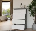 NOWOCZESNA KOMODA MALWA 4 SZUFLADY ANTRACYT / BIAŁY MAT NOWOCZESNA KOMODA MALWA 4 SZUFLADY ANTRACYT / BIAŁY MAT
