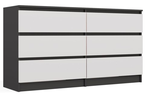 NOWOCZESNA KOMODA MALWA 6 SZUFLAD ANTRACYT / BIAŁY MAT NOWOCZESNA KOMODA MALWA 6 SZUFLAD ANTRACYT / BIAŁY MAT