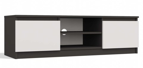 NOWOCZESNA SZAFKA RTV MALWA 120CM ANTRACYT / BIAŁY MAT