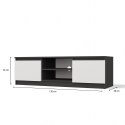 NOWOCZESNA SZAFKA RTV MALWA 120CM ANTRACYT / BIAŁY MAT