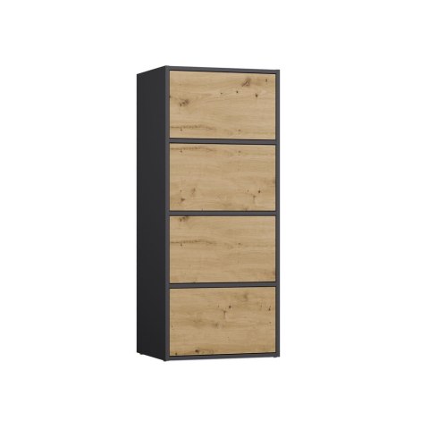 NOWOCZESNA KOMODA ALMA SZAFKA Z 4 DRZWIAMI DĄB ARTISAN / ANTRACYT NOWOCZESNA KOMODA ALMA SZAFKA Z 4 DRZWIAMI DĄB ARTISAN / ANTRACYT