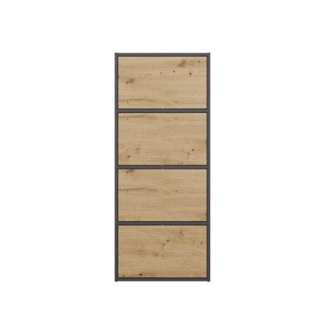 NOWOCZESNA KOMODA ALMA SZAFKA Z 4 DRZWIAMI DĄB ARTISAN / ANTRACYT NOWOCZESNA KOMODA ALMA SZAFKA Z 4 DRZWIAMI DĄB ARTISAN / ANTRACYT