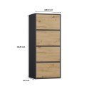 NOWOCZESNA KOMODA ALMA SZAFKA Z 4 DRZWIAMI DĄB ARTISAN / ANTRACYT NOWOCZESNA KOMODA ALMA SZAFKA Z 4 DRZWIAMI DĄB ARTISAN / ANTRACYT