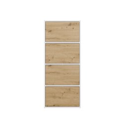 NOWOCZESNA KOMODA ALMA SZAFKA Z 4 DRZWIAMI DĄB ARTISAN / BIAŁY MAT