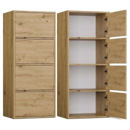 NOWOCZESNA KOMODA ALMA SZAFKA Z 4 DRZWIAMI DĄB ARTISAN