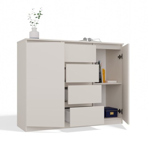 NOWOCZESNA DUŻA KOMODA MALWA 120CM 2 DRZWI 4 SZUFLADY KOLOR KASZMIR NOWOCZESNA DUŻA KOMODA MALWA 120CM 2 DRZWI 4 SZUFLADY KOLOR KASZMIR
