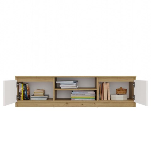 NOWOCZESNA SZAFKA RTV MALWA 140CM DĄB ARTISAN / BIAŁY MAT NOWOCZESNA SZAFKA RTV MALWA 140CM DĄB ARTISAN / BIAŁY MAT