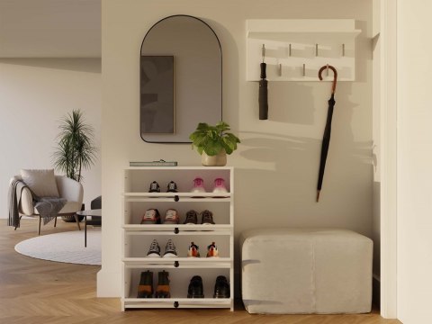 NOWOCZESNA SZAFKA NA BUTY LOKA DRZWI UCHYLNE BIAŁY MAT