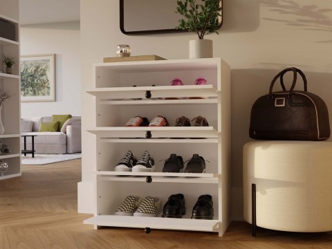 NOWOCZESNA SZAFKA NA BUTY LOKA DRZWI UCHYLNE BIAŁY MAT