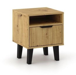 NOWOCZESNA SZAFKA NOCNA SCANDI SLIM Z SZUFLADA RYFLOWANY FRONT DĄB ARTISAN