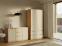 NOWOCZESNA KOMODA MALWA 2 DRZWI 3 SZUFLADY DĄB ARTISAN / KASZMIR BEŻ NOWOCZESNA KOMODA MALWA 2 DRZWI 3 SZUFLADY DĄB ARTISAN / KASZMIR BEŻ