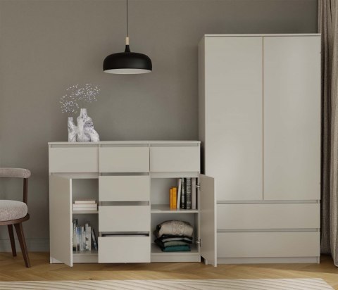 NOWOCZESNA KOMODA MALWA 2 DRZWI 6 SZUFLAD 120CM KOLOR KASZMIR NOWOCZESNA KOMODA MALWA 2 DRZWI 6 SZUFLAD 120CM KOLOR KASZMIR