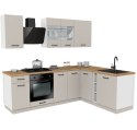 MEBLE KUCHENNE NAROŻNY ZESTAW VARIO 240x180CM KASZMIR BLAT DĄB EVOKE BEZ AGD MEBLE KUCHENNE NAROŻNY ZESTAW VARIO 240x180CM KASZMIR BLAT DĄB EVOKE BEZ AGD