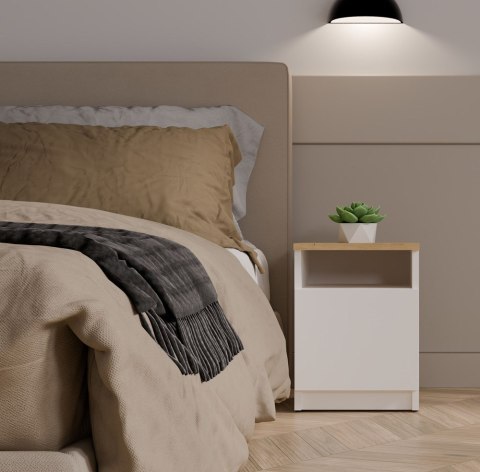 NOWOCZESNA SZAFKA NOCNA GALAX STOLIK NOCNY DĄB ARTISAN / BIAŁY MAT NOWOCZESNA SZAFKA NOCNA GALAX STOLIK NOCNY DĄB ARTISAN / BIAŁY MAT