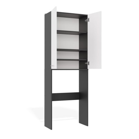 SZAFKA ŁAZIENKOWA NAD PRALKĘ POLA REGAŁ ŁAZIENKOWY ANTRACYT / BIAŁY MAT