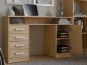 BIURKO KOMPUTEROWE ADA 4 SZUFLADY DRZWI PÓŁKA POD BLATEM 125CM DĄB ARTISAN