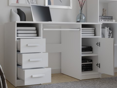 BIURKO KOMPUTEROWE DELTA NA LAPTOP 3 SZUFLADY 120CM BIAŁY MAT