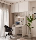 BIURKO KOMPUTEROWE PORTO Z NADSTAWKĄ LEWE DO BIURA POKOJU BIAŁY MAT